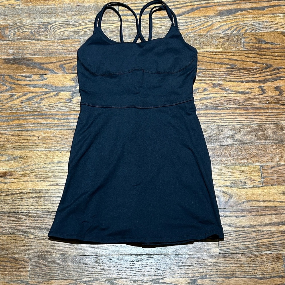 Black Strappy Athletic Tank Dress